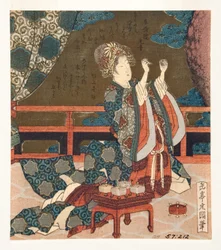Chinese vrouw onderzoekt een draad, 1823-25